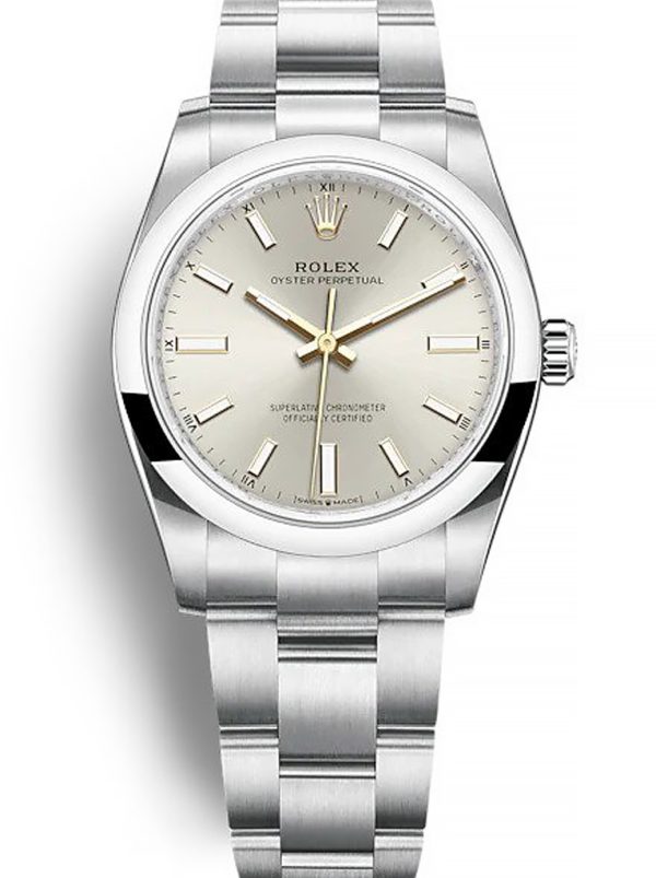 Rolex Oyster Perpetual Lady 34mm Silver Dial 124200