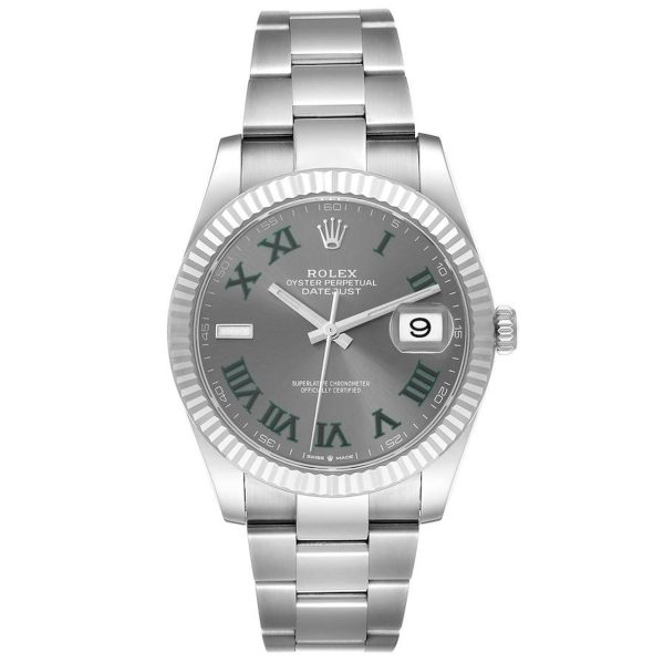 Superclone Rolex Datejust 41mm Rhodium Dial 126334 “Wimbledon” Flutted / Oyster